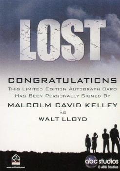 2010 Rittenhouse Lost Seasons 1 thru 5 - Autographs #NNO Malcolm David Kelley Back