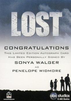2010 Rittenhouse Lost Seasons 1 thru 5 - Autographs #NNO Sonya Walger Back