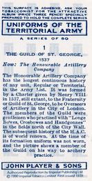 1990 Imperial Tobacco Co. 1939 Player's Uniforms of the Territorial Army (Reprint) #1 The Guild of St. George 1537 Back