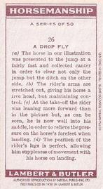 1994 1938 Imperial Publishing Lambert & Butler Horsemanship Reprint #26 A Drop Fly Back