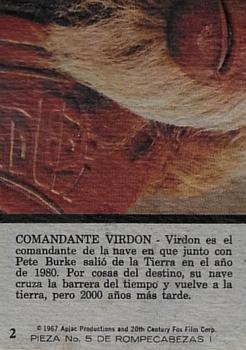 1975 Topps Planet of the Apes (Spanish) #2 Comandante Virdon Back