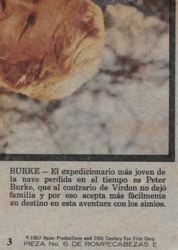 1975 Topps Planet of the Apes (Spanish) #3 Burke Back