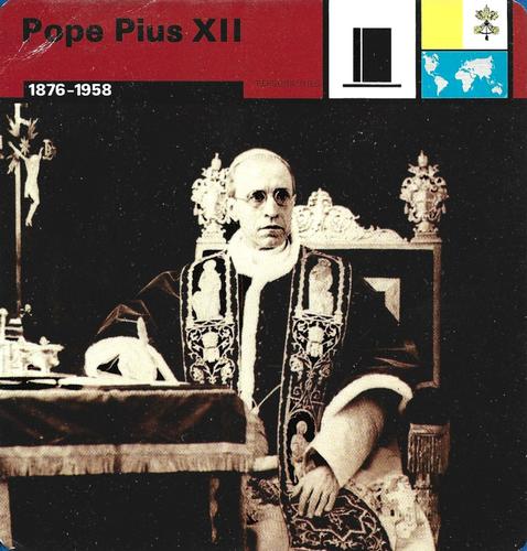 1977 Edito-Service World War II - Deck 74 #13-036-74-20 Pope Pius XII Front