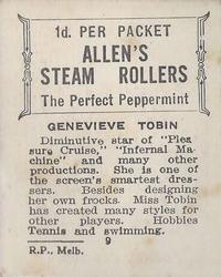 1933 Allen's Movie Stars #9 Genevieve Tobin Back