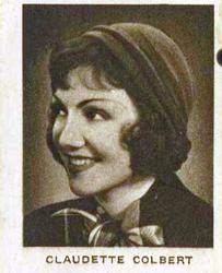 1933 Allen's Movie Stars #62 Claudette Colbert Front