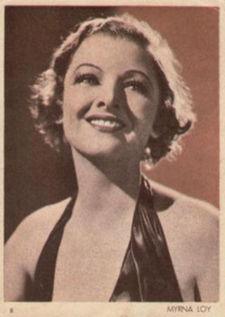 1930-39 Aguila Chocolate Movie Star Premiums #8 Myrna Loy Front