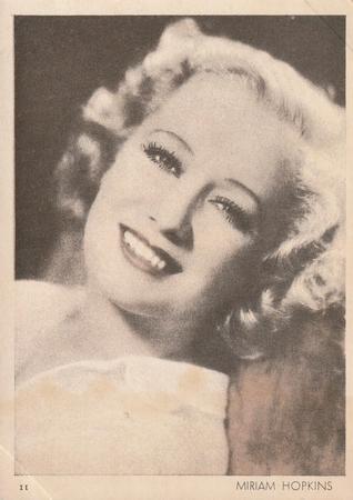 1930-39 Aguila Chocolate Movie Star Premiums #11 Miriam Hopkins Front