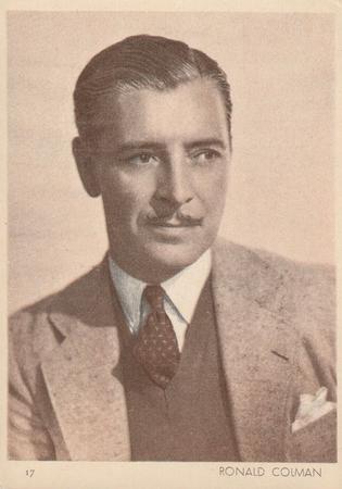 1930-39 Aguila Chocolate Movie Star Premiums #17 Ronald Colman Front