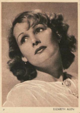 1930-39 Aguila Chocolate Movie Star Premiums #31 Elizabeth Allen Front