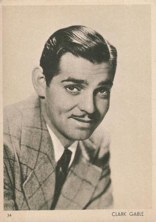 1930-39 Aguila Chocolate Movie Star Premiums #34 Clark Gable Front
