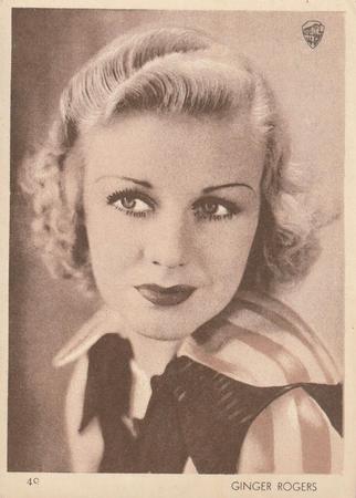 1930-39 Aguila Chocolate Movie Star Premiums #49 Ginger Rogers Front