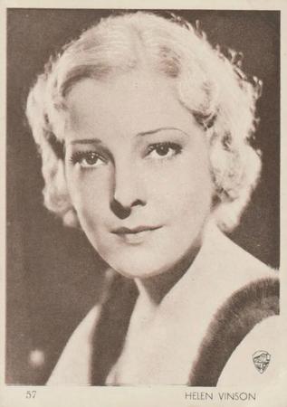 1930-39 Aguila Chocolate Movie Star Premiums #57 Helen Vinson Front