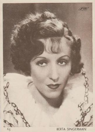 1930-39 Aguila Chocolate Movie Star Premiums #65 Berta Singerman Front