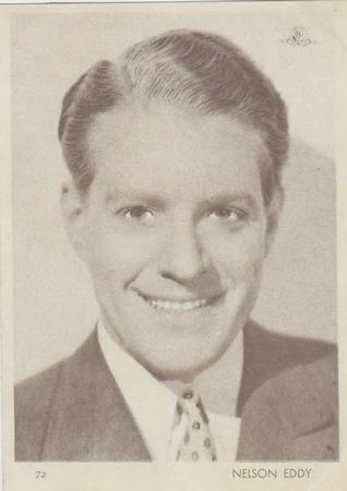 1930-39 Aguila Chocolate Movie Star Premiums #72 Nelson Eddy Front