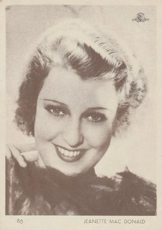 1930-39 Aguila Chocolate Movie Star Premiums #85 Jeanette MacDonald Front