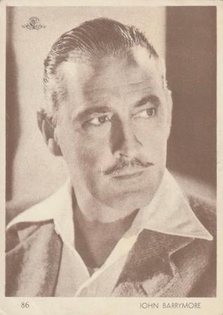 1930-39 Aguila Chocolate Movie Star Premiums #86 John Barrymore Front