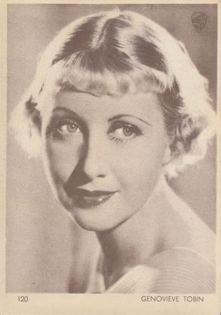 1930-39 Aguila Chocolate Movie Star Premiums #120 Genevieve Tobin Front