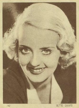 1930-39 Aguila Chocolate Movie Star Premiums #142 Bette Davis Front