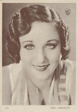 1930-39 Aguila Chocolate Movie Star Premiums #152 Mae Madison Front