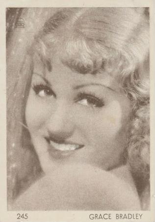 1930-39 Aguila Chocolate Movie Star Premiums #245 Grace Bradley Front