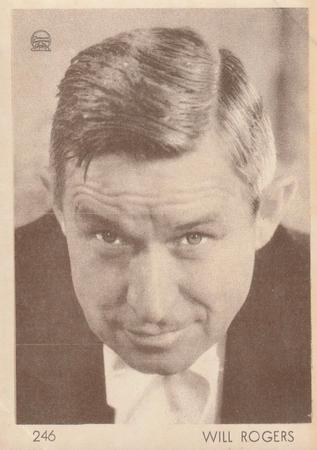 1930-39 Aguila Chocolate Movie Star Premiums #246 Will Rogers Front