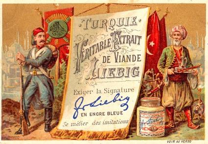1888 Liebig Drapeaux nationaux (National Flags and Costumes) (French text) (F210, S208) #NNO Turkey Front