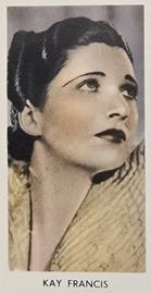1939 Abdulla & Co. Screen Stars #25 Kay Francis Front