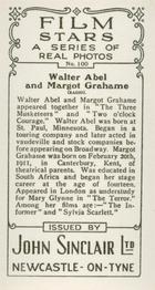 1937 John Sinclair Film Stars #100 Walter Abel / Margot Grahame Back
