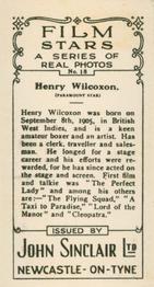1937 John Sinclair Film Stars #18 Henry Wilcoxon Back