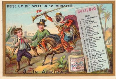 1888 Liebig Kalender II Reise um die Welt in 12 Monaten (Journey Round the World) (German Text) (F211, S210) #3 Africa Front