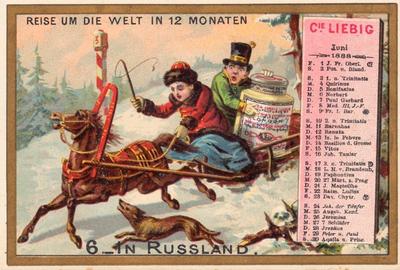 1888 Liebig Kalender II Reise um die Welt in 12 Monaten (Journey Round the World) (German Text) (F211, S210) #6 Russia Front