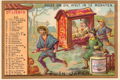 1888 Liebig Kalender II Reise um die Welt in 12 Monaten (Journey Round the World) (German Text) (F211, S210) #7 Japan Front