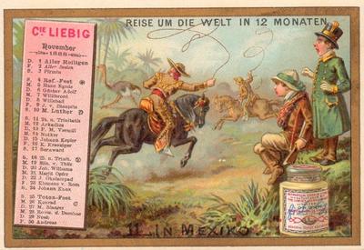 1888 Liebig Kalender II Reise um die Welt in 12 Monaten (Journey Round the World) (German Text) (F211, S210) #11 Mexico Front