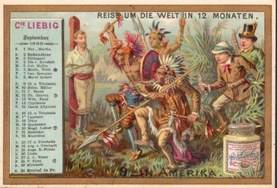 1888 Liebig Kalender II Reise um die Welt in 12 Monaten (Journey Round the World) (German Text) (F211, S210) #9 America Front