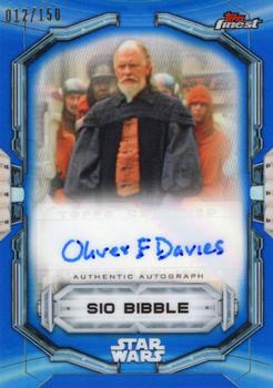 2022 Topps Finest Star Wars - Finest Autographs Blue #FA-OFD Oliver Ford Davies Front
