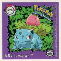 1999 Pokemon Action Flipz Premier Edition - Premier Stickers #SP08 Ivysaur Front