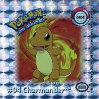 1999 Pokemon Action Flipz Premier Edition - Silver Refractor Stickers #SR04 Charmander Front