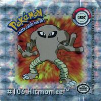 1999 Pokemon Action Flipz Premier Edition - Silver Refractor Stickers #SR07 Hitmonlee Front