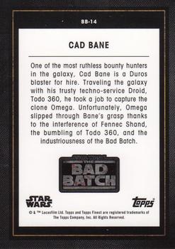 2022 Topps Finest Star Wars - The Bad Batch Gold #BB-14 Cad Bane Back