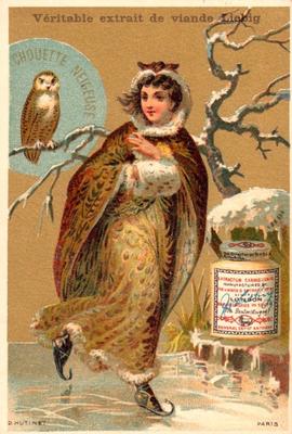 1883 Liebig Oiseaux - femmes (Bird Woman II) (French text) (F126, S165) #NNO Owl Front