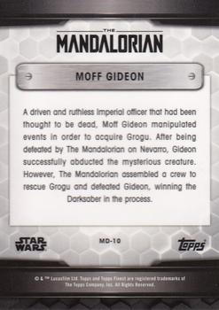 2022 Topps Finest Star Wars - The Mandalorian Gold #MD-10 Moff Gideon Back