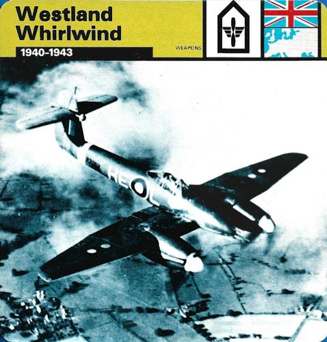 1977 Edito-Service World War II - Deck 81 #13-036-81-18 Westland Whirlwind Front