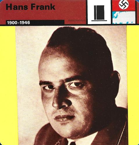 1977 Edito-Service World War II - Deck 85 #13-036-85-05 Hans Frank Front