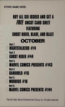 1993 Marvel Midnight Sons - Promos #NNO1 October Back
