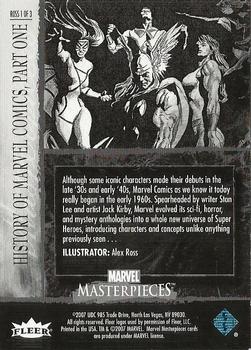 2007 SkyBox Marvel Masterpieces - Ashcan Alex Ross Box Toppers #ROSS 1 History of Marvel Comics, Part One Back