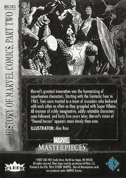 2007 SkyBox Marvel Masterpieces - Ashcan Alex Ross Box Toppers #ROSS 2 History of Marvel Comics, Part Two Back