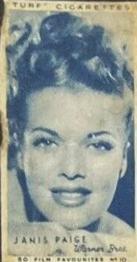 1948 Turf Film Favourites #10 Janis Paige Front