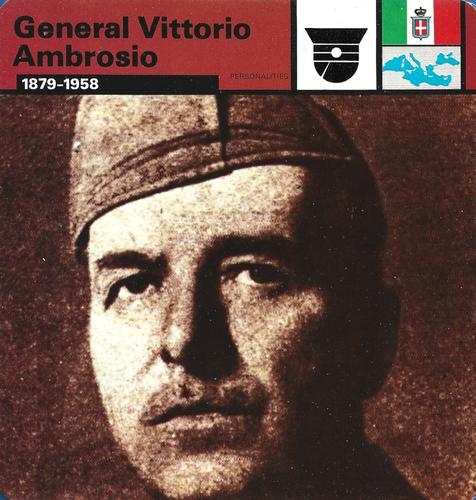 1977 Edito-Service World War II - Deck 86 #13-036-86-09 General Vittorio Ambrosio Front