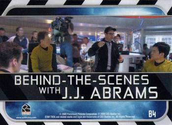 2009 Rittenhouse Star Trek Movie Cards - Behind-the-Scenes #B4 Bruce Greenwood / J.J. Abrams / John Cho Back