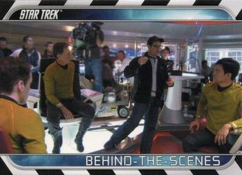 2009 Rittenhouse Star Trek Movie Cards - Behind-the-Scenes #B4 Bruce Greenwood / J.J. Abrams / John Cho Front